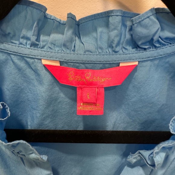 Lilly Pulitzer Sky Blue Ruffle Blouse - Picture 2 of 4